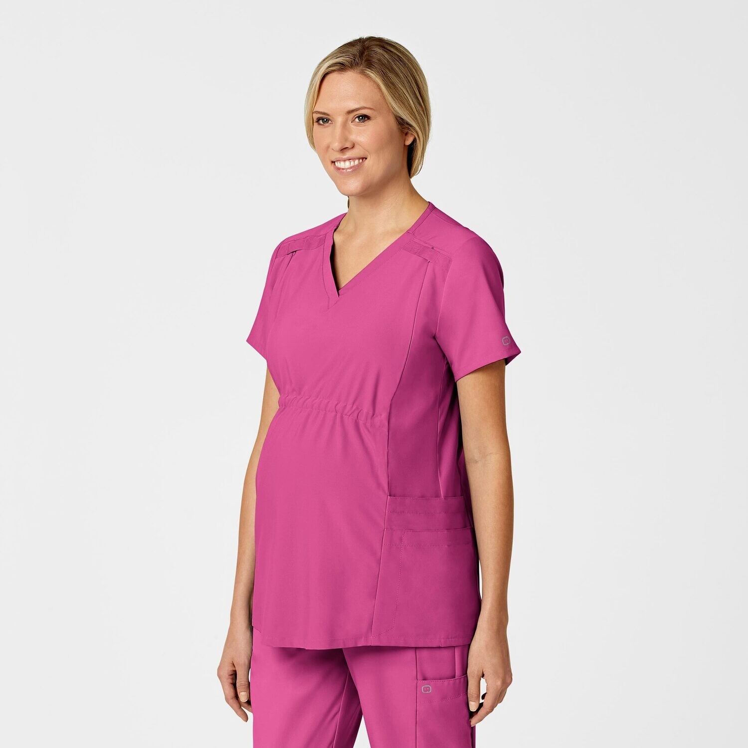 Casacca donna 4555 scollo a V maternity hot pink