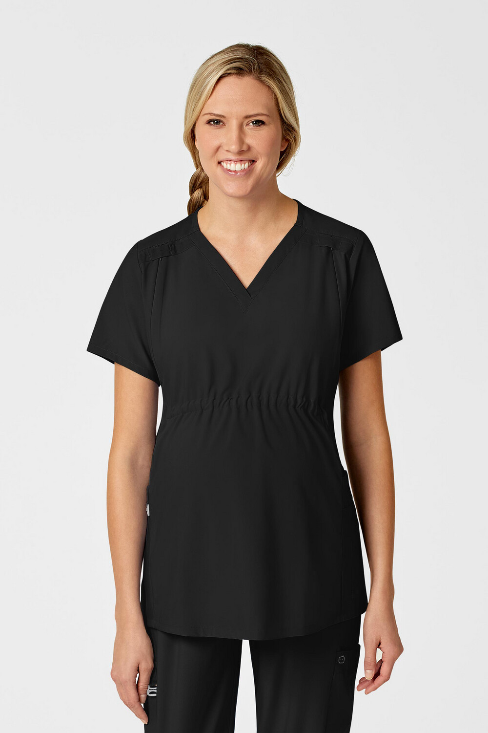 Casacca donna 4555 scollo a V maternity black