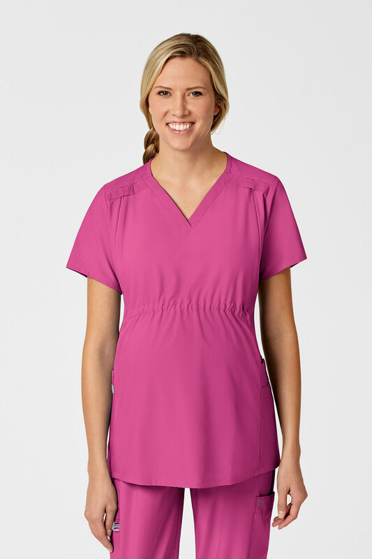 Casacca donna 4555 scollo a V maternity hot pink