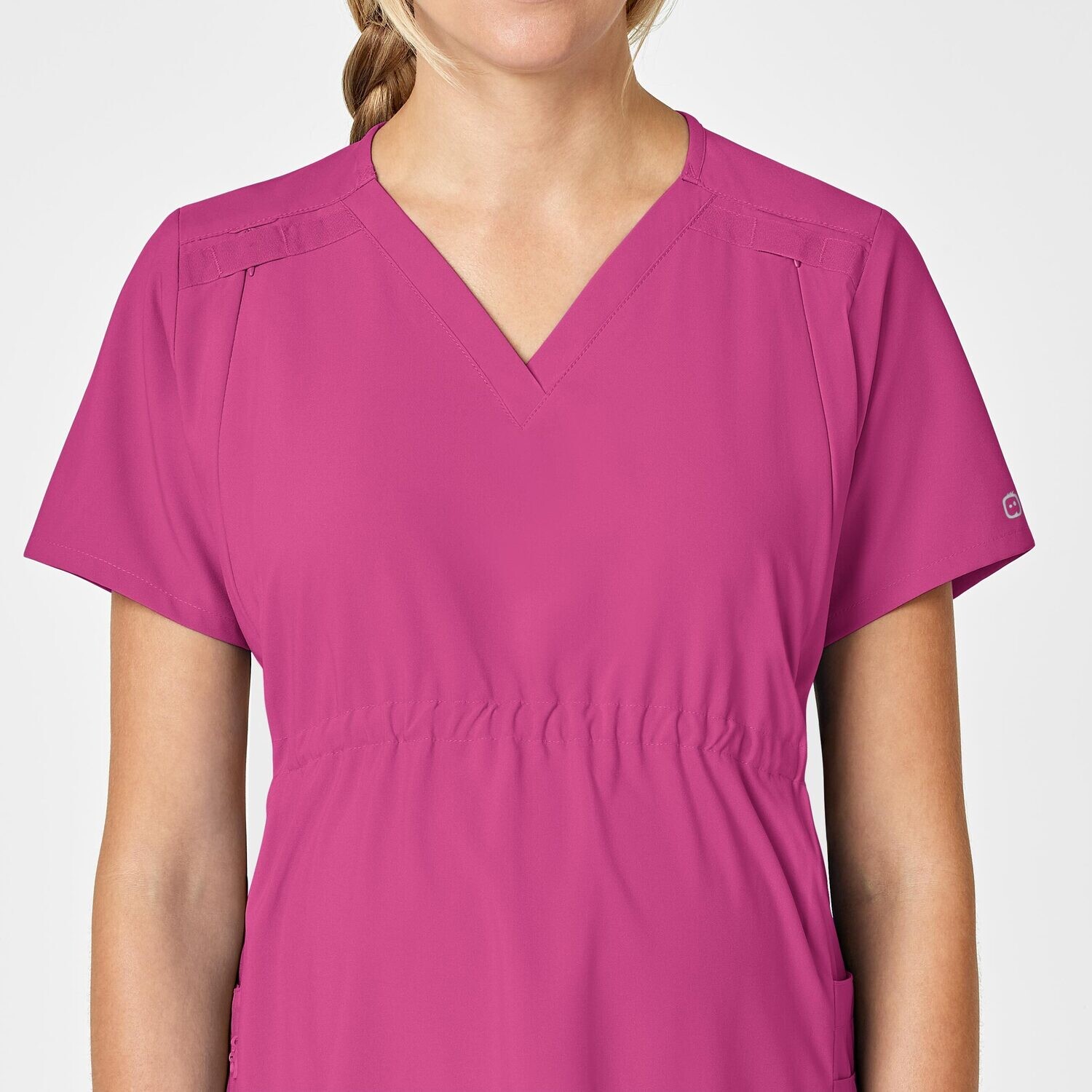 Casacca donna 4555 scollo a V maternity hot pink