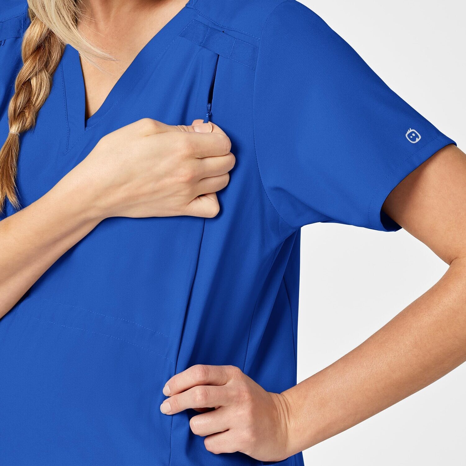Casacca donna 4555 scollo a V maternity royal blue