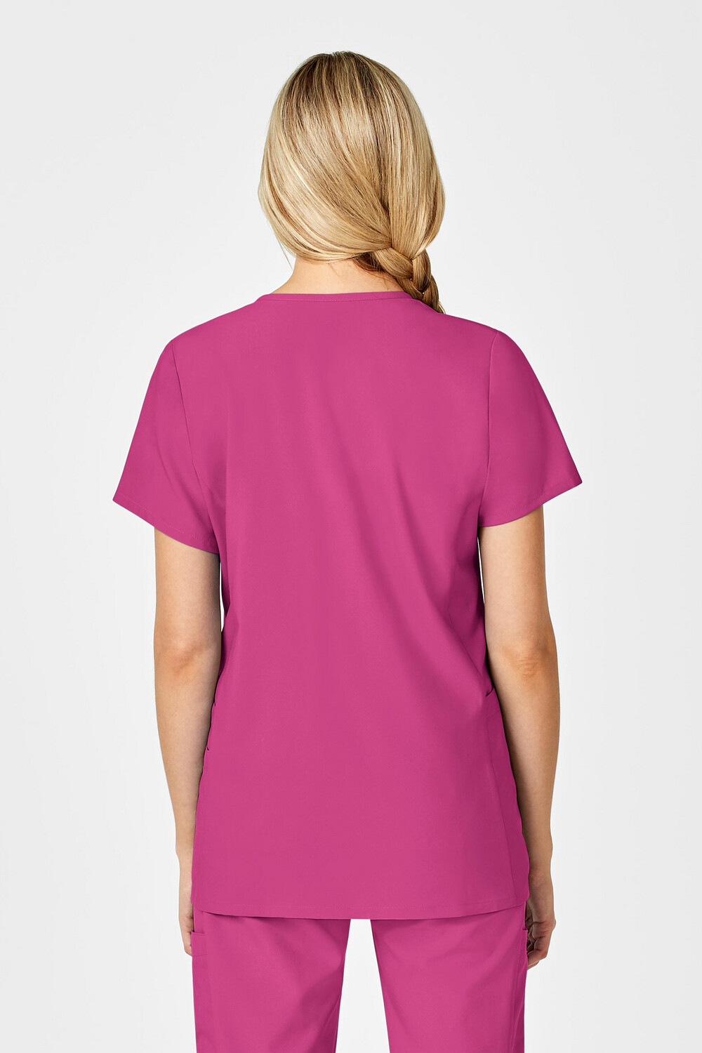 Casacca donna 4555 scollo a V maternity hot pink