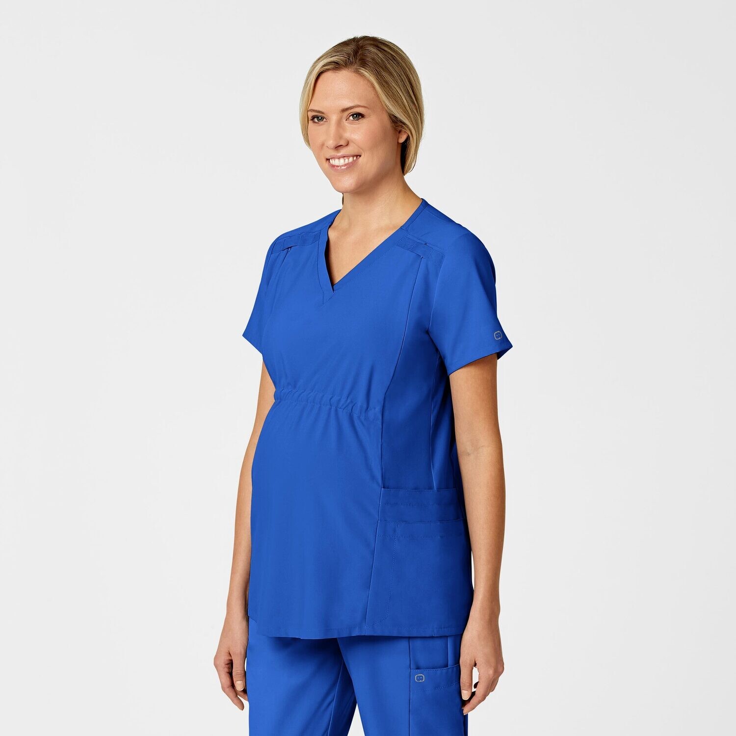 Casacca donna 4555 scollo a V maternity royal blue