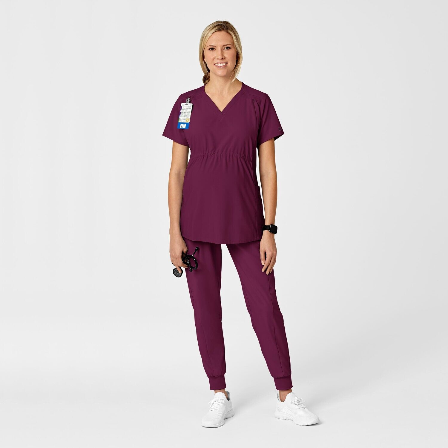 Casacca donna 4555 scollo a V maternity wine