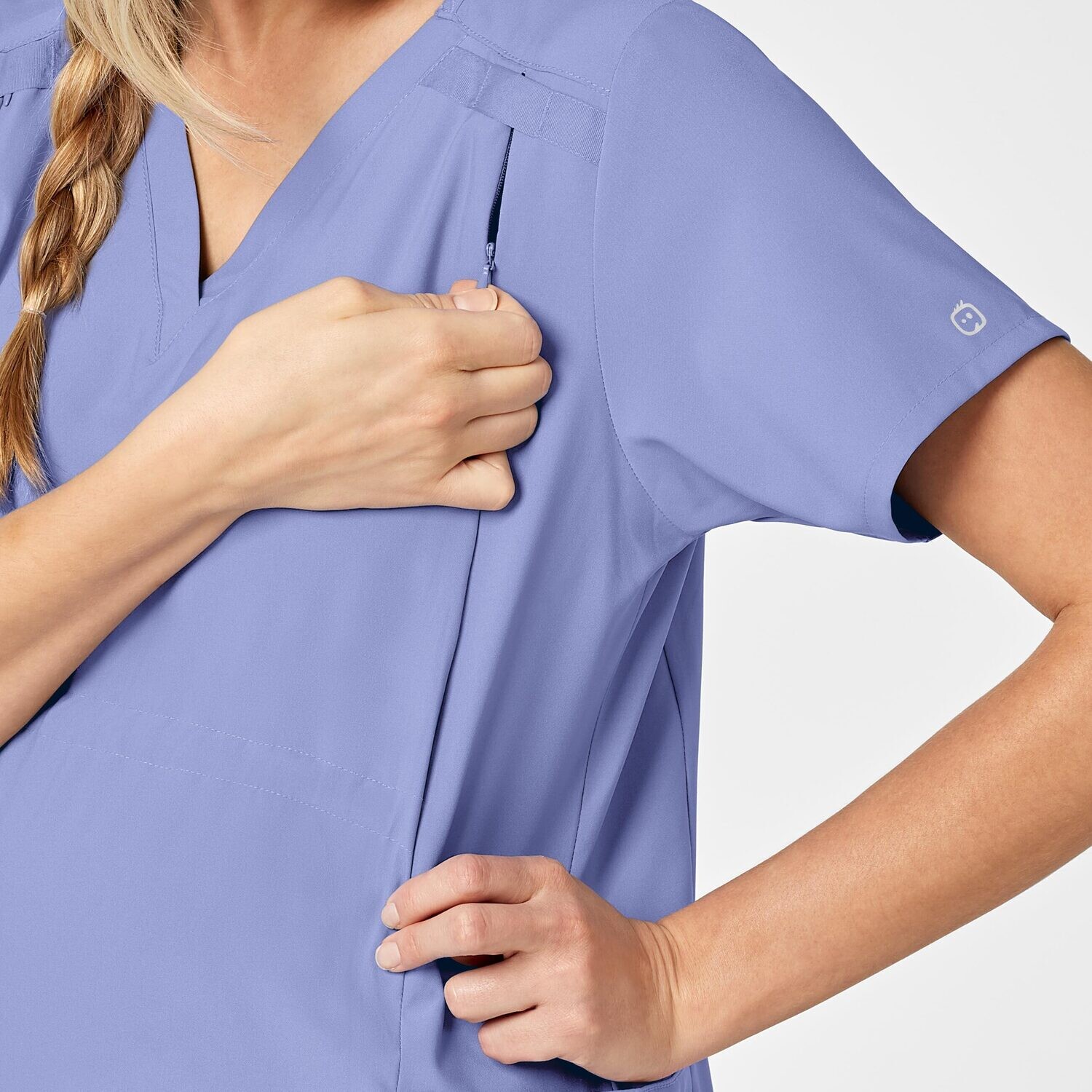 Casacca donna 4555 scollo a V maternity ceil blue