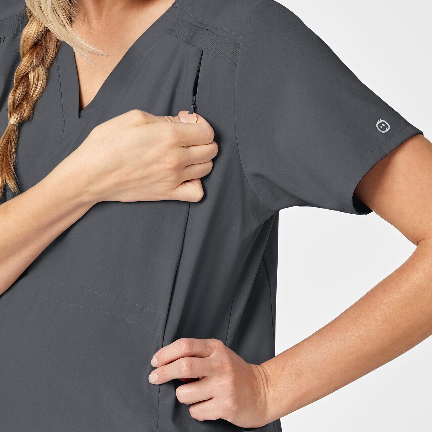 Casacca donna 4555 scollo a V maternity pewter
