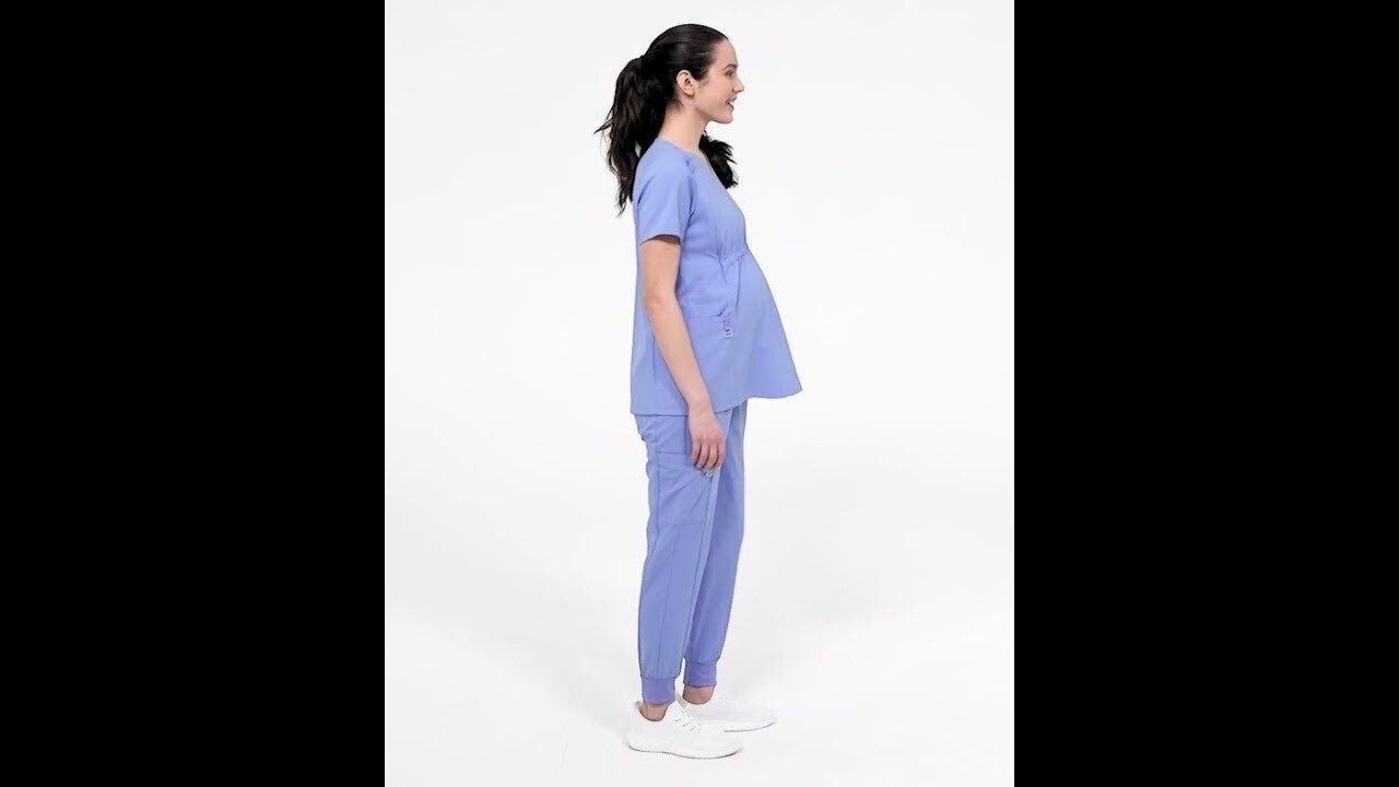 Casacca donna 4555 scollo a V maternity royal blue