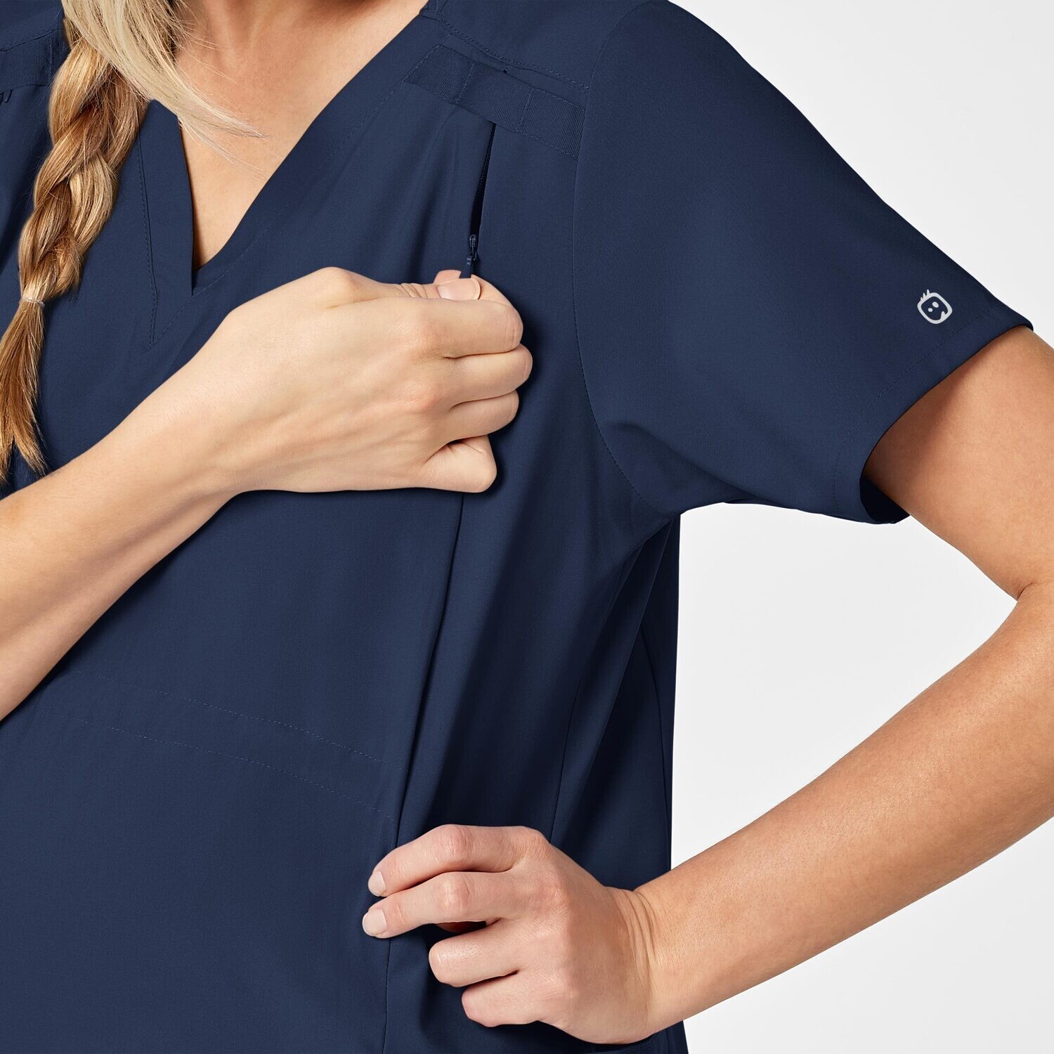 Casacca donna 4555 scollo a V maternity navy blue