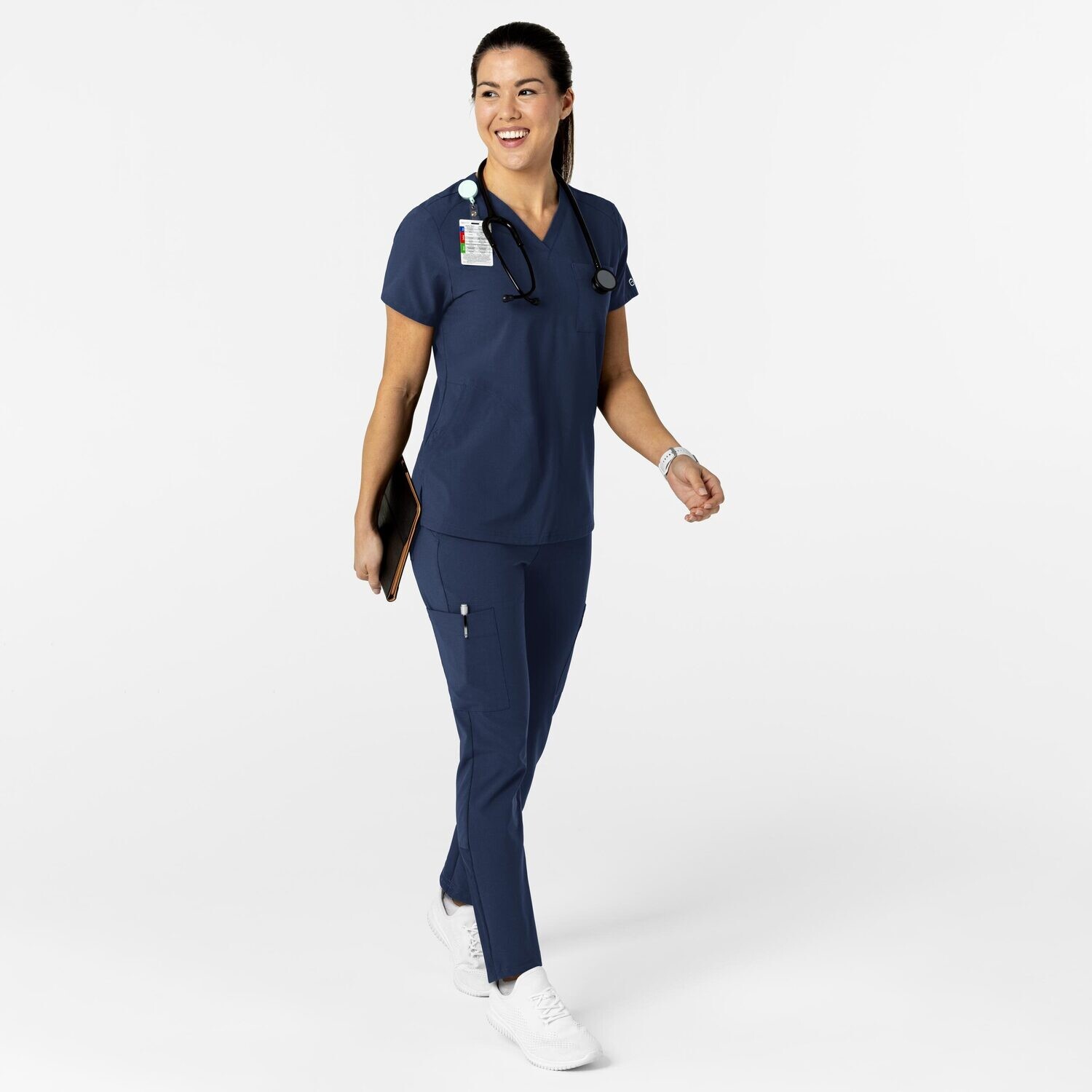 Casacca donna 6045 scollo a V navy blue