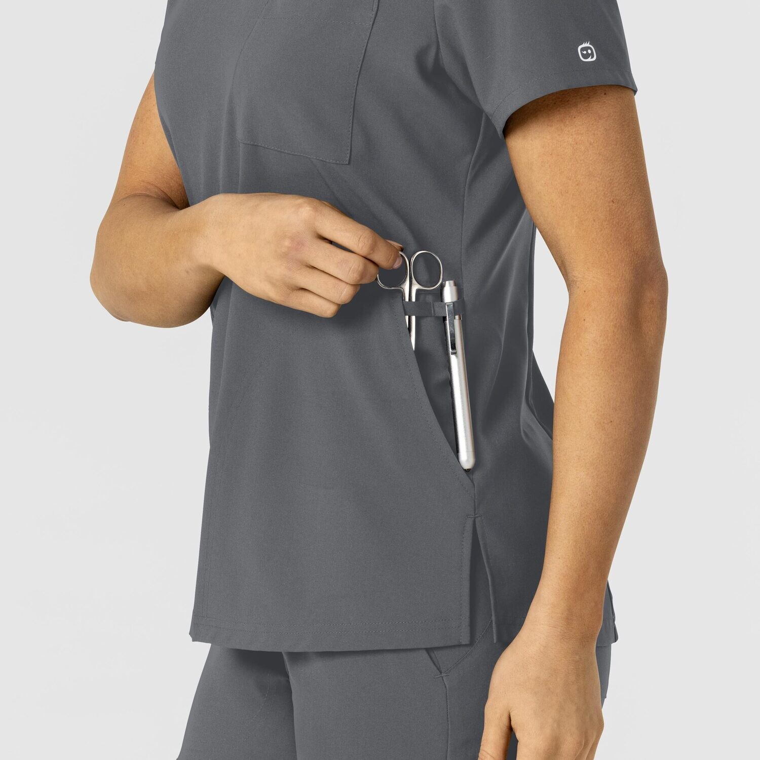 Casacca donna 6045 scollo a V pewter