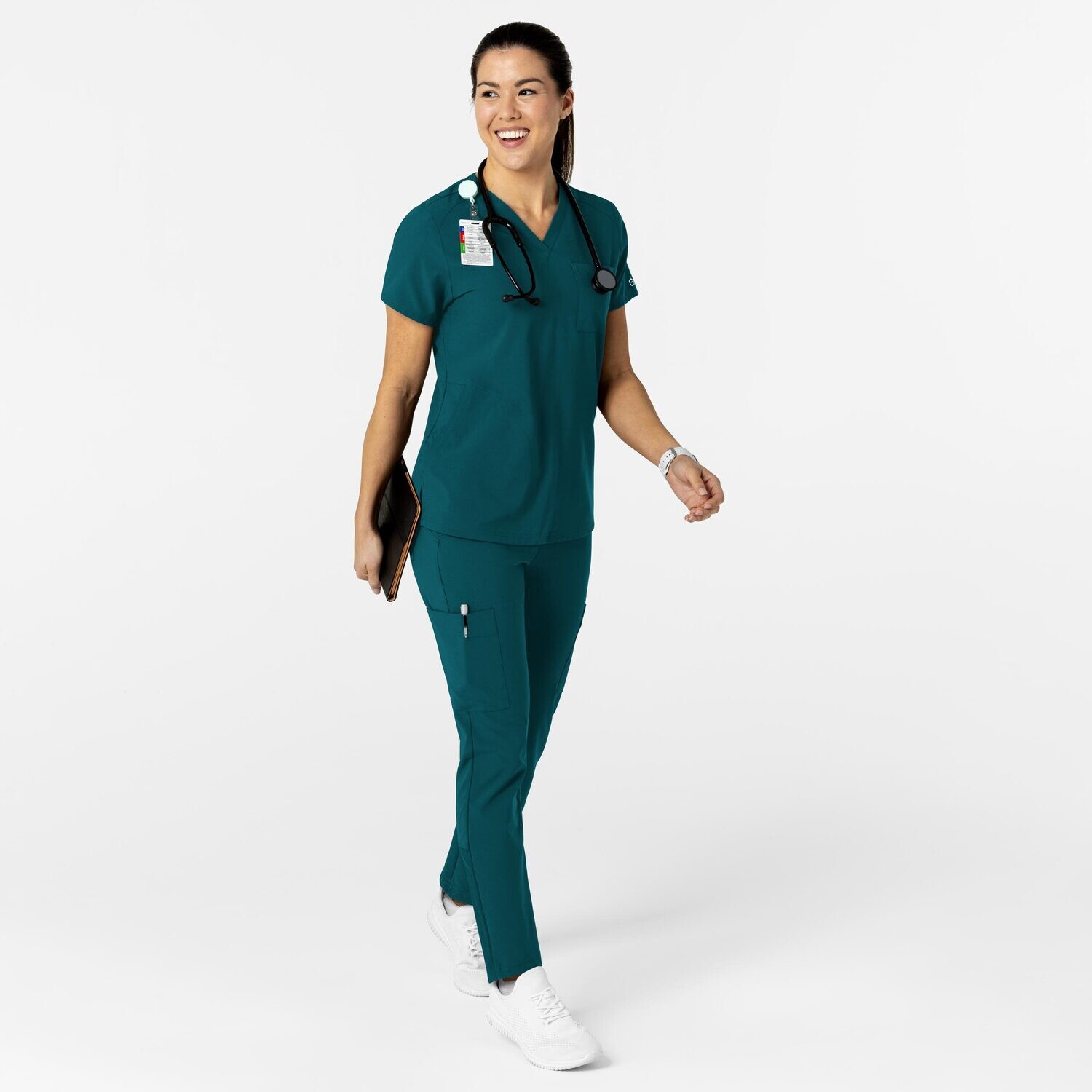 Casacca donna 6045 scollo a V caribbean blue