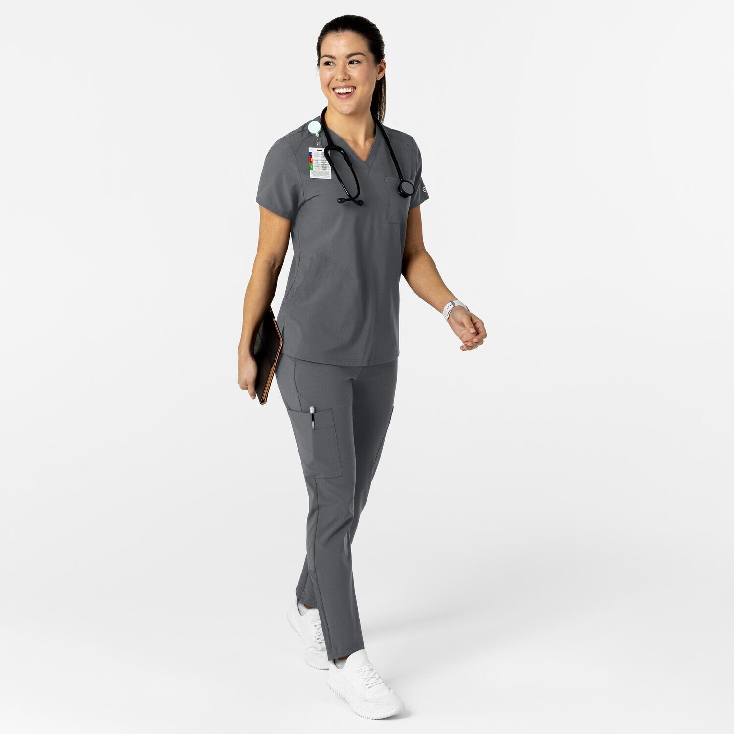 Casacca donna 6045 scollo a V pewter