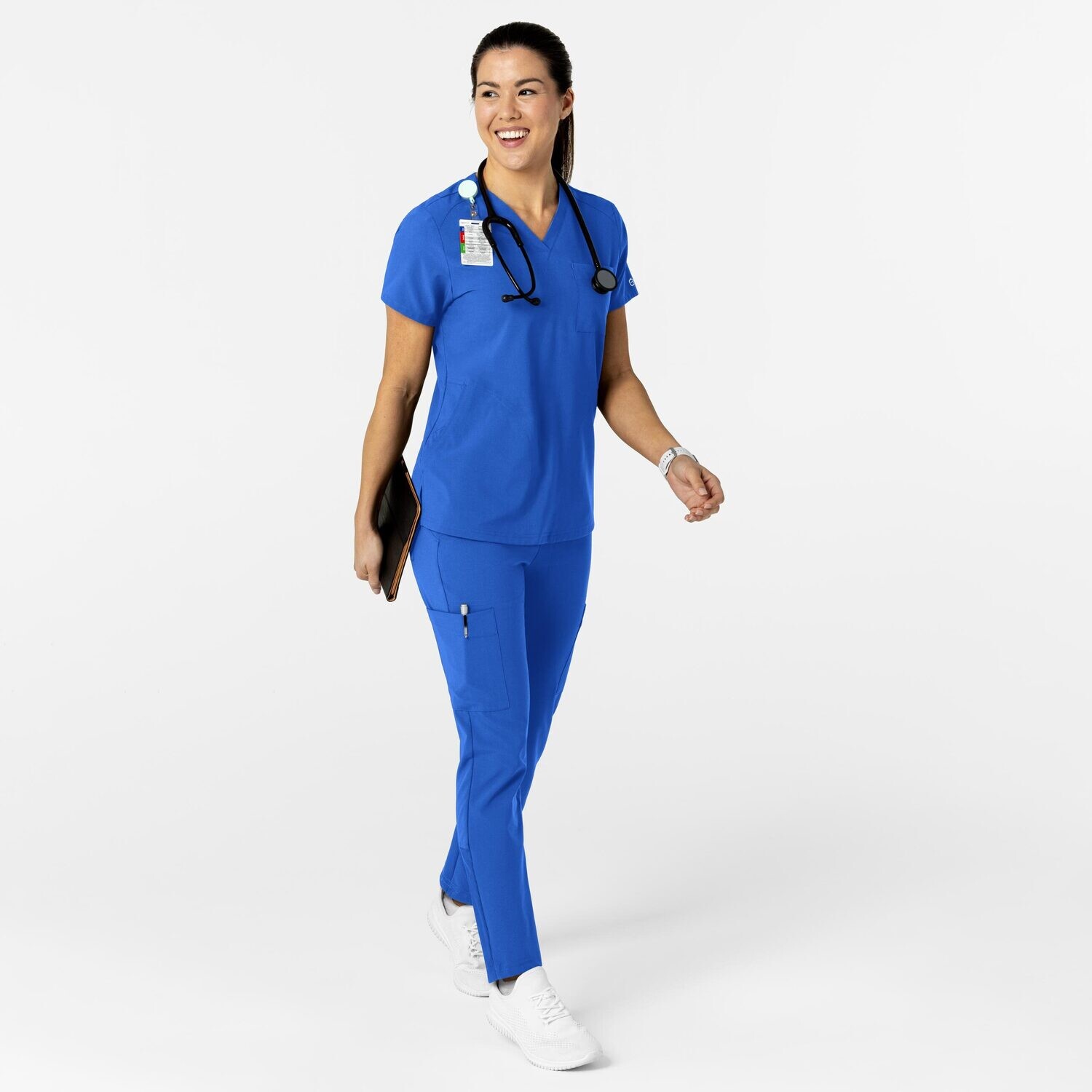 Casacca donna 6045 scollo a V royal blue