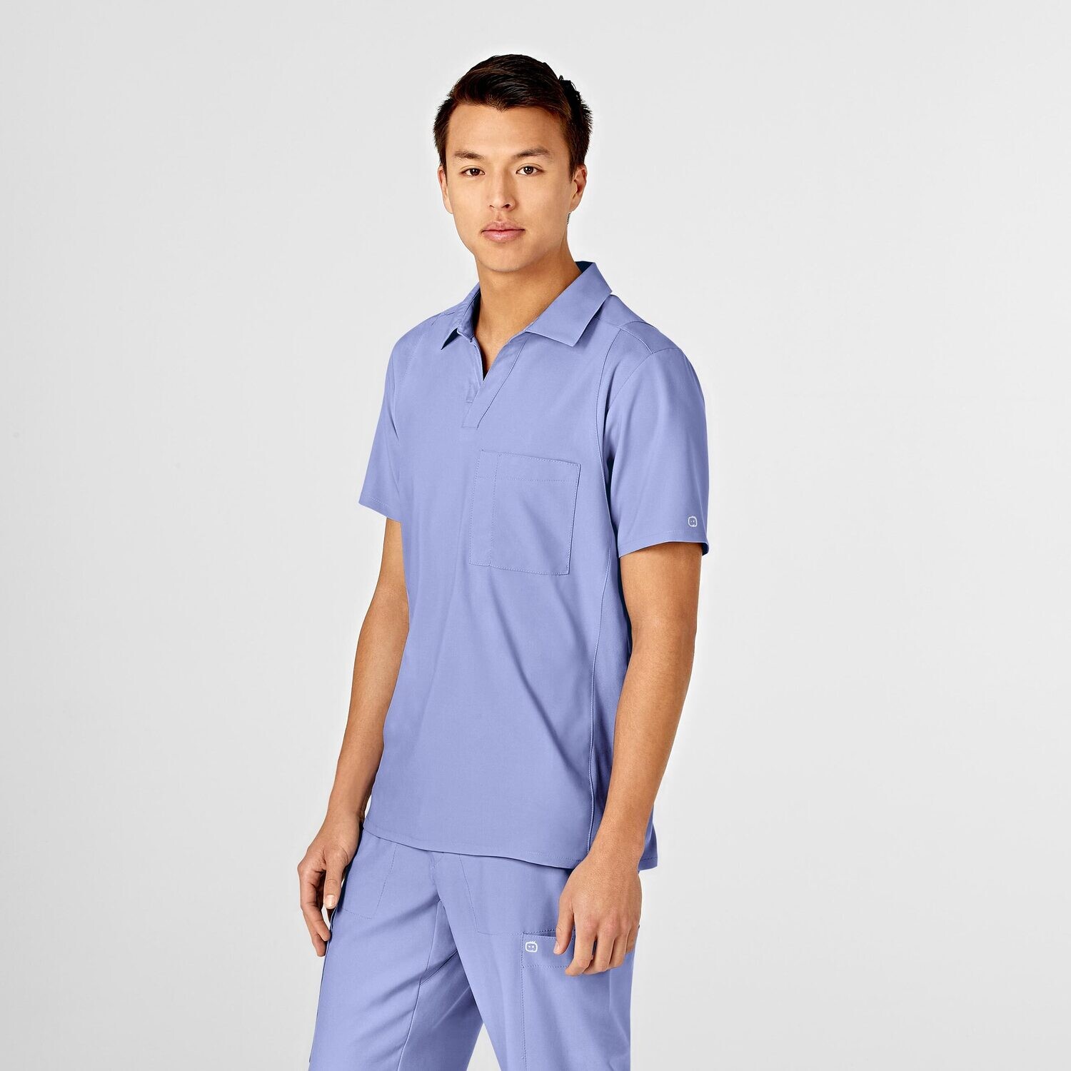 Casacca uomo 6055 scollo a V polo ceil blue