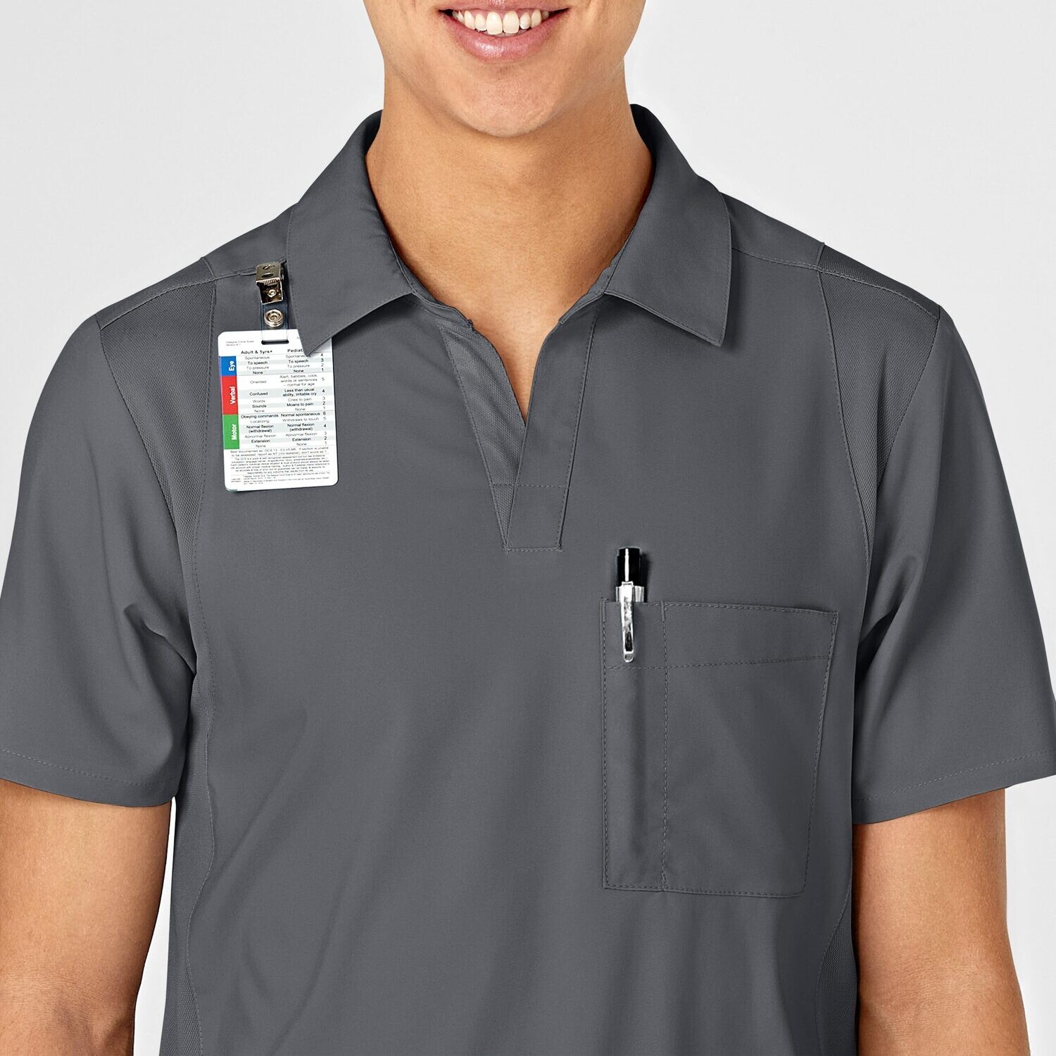 Casacca uomo 6055 scollo a V polo pewter