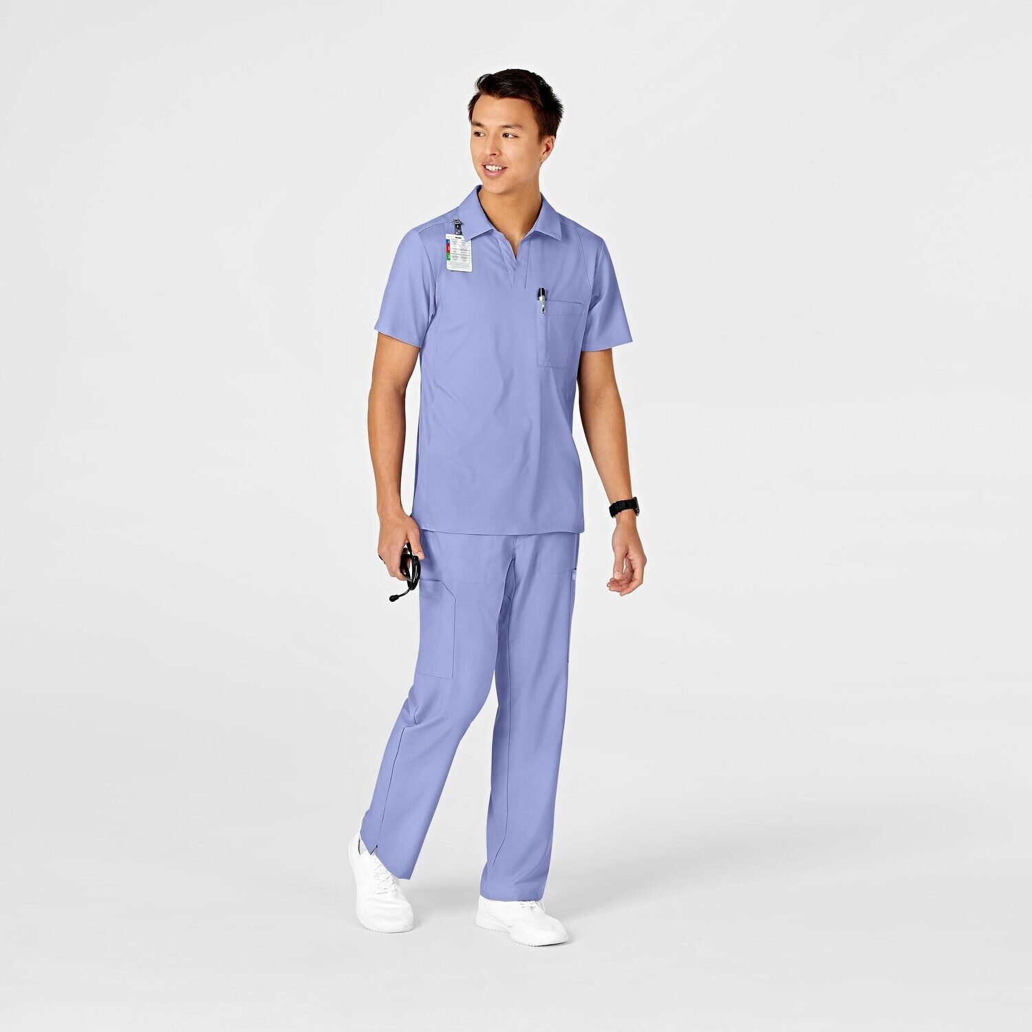 Casacca uomo 6055 scollo a V polo ceil blue