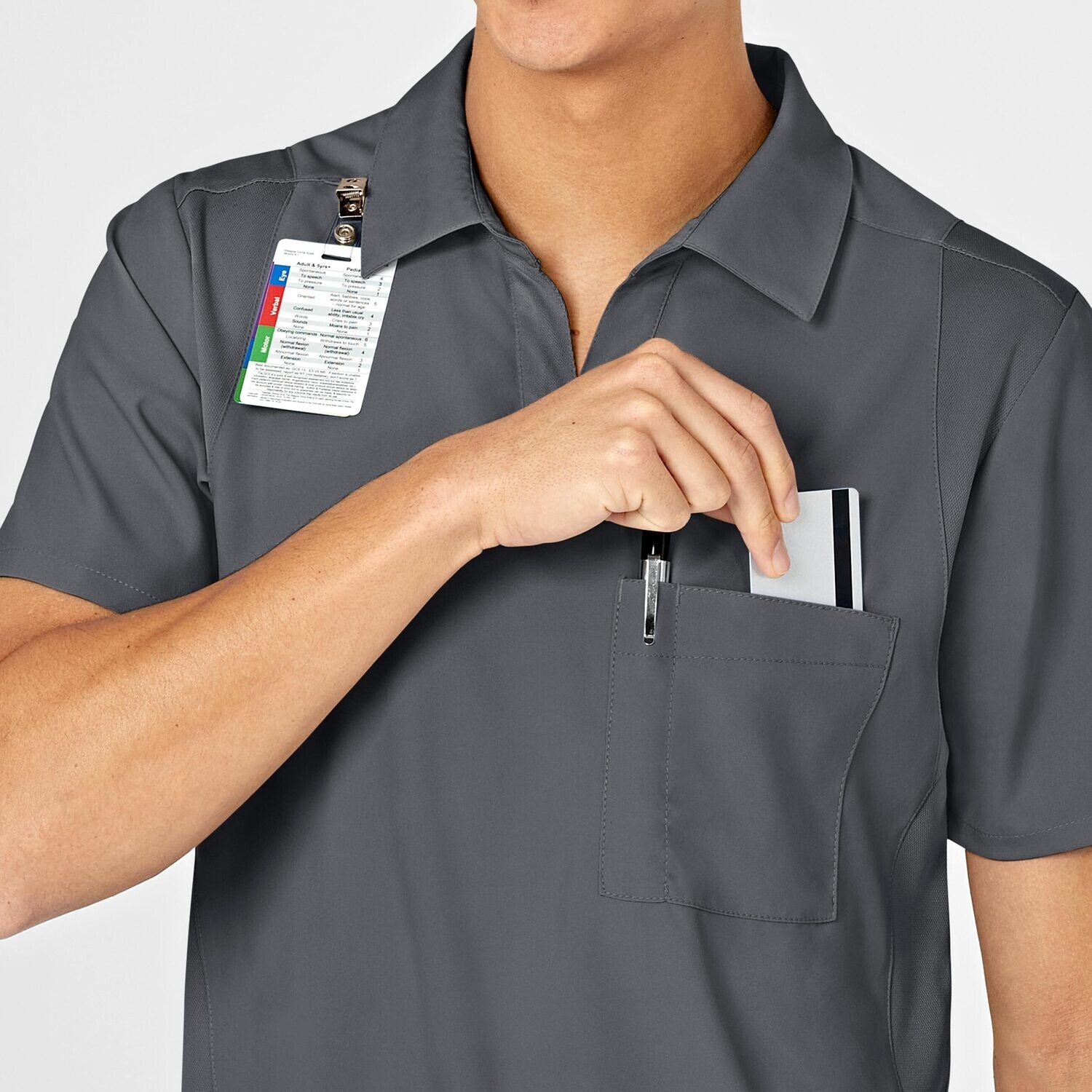 Casacca uomo 6055 scollo a V polo pewter