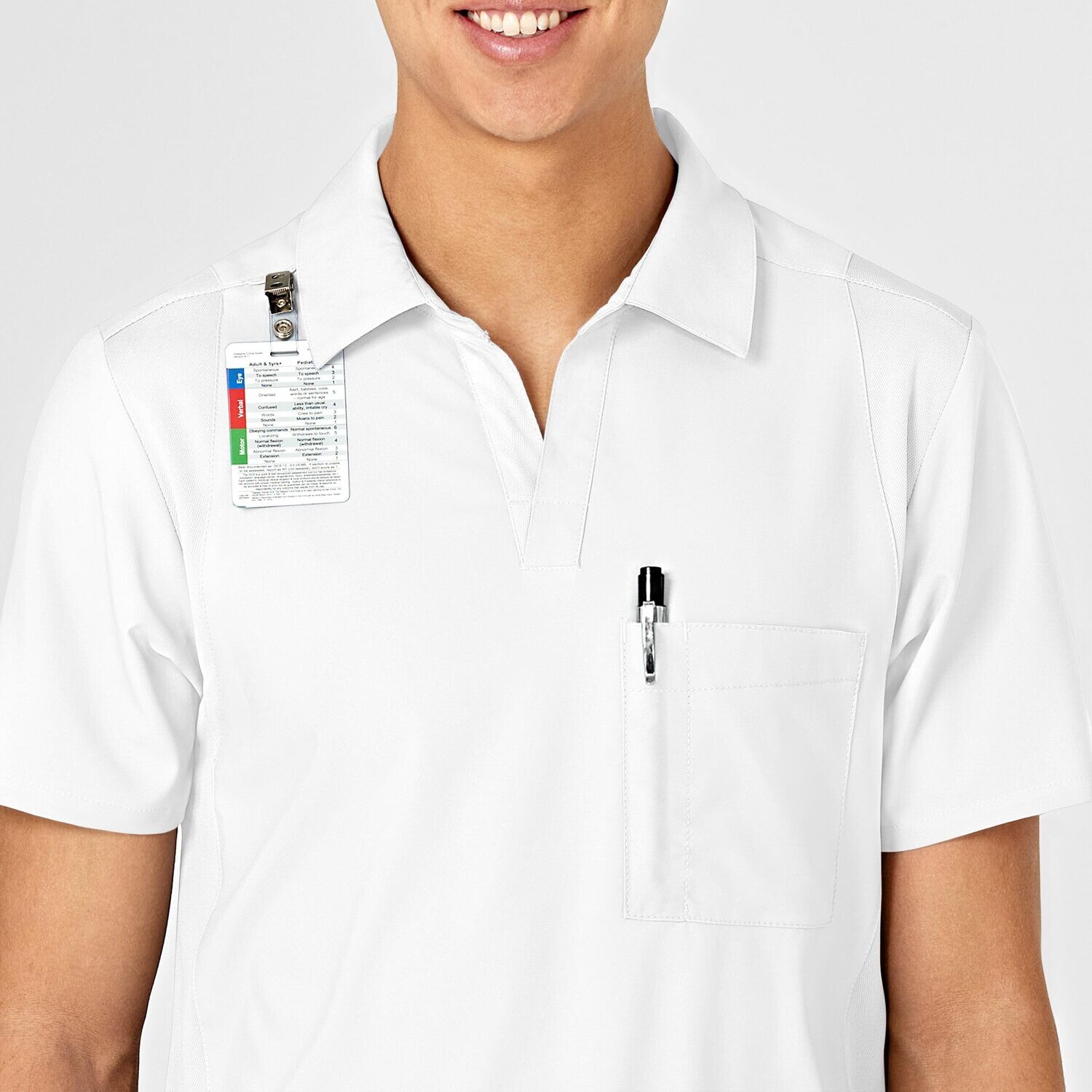 Casacca uomo 6055 scollo a V polo white