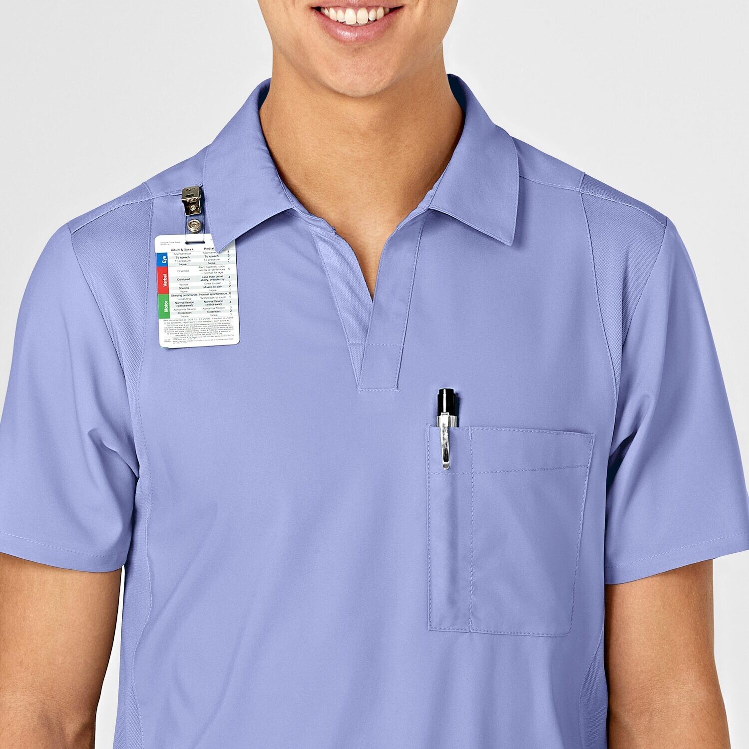 Casacca uomo 6055 scollo a V polo ceil blue