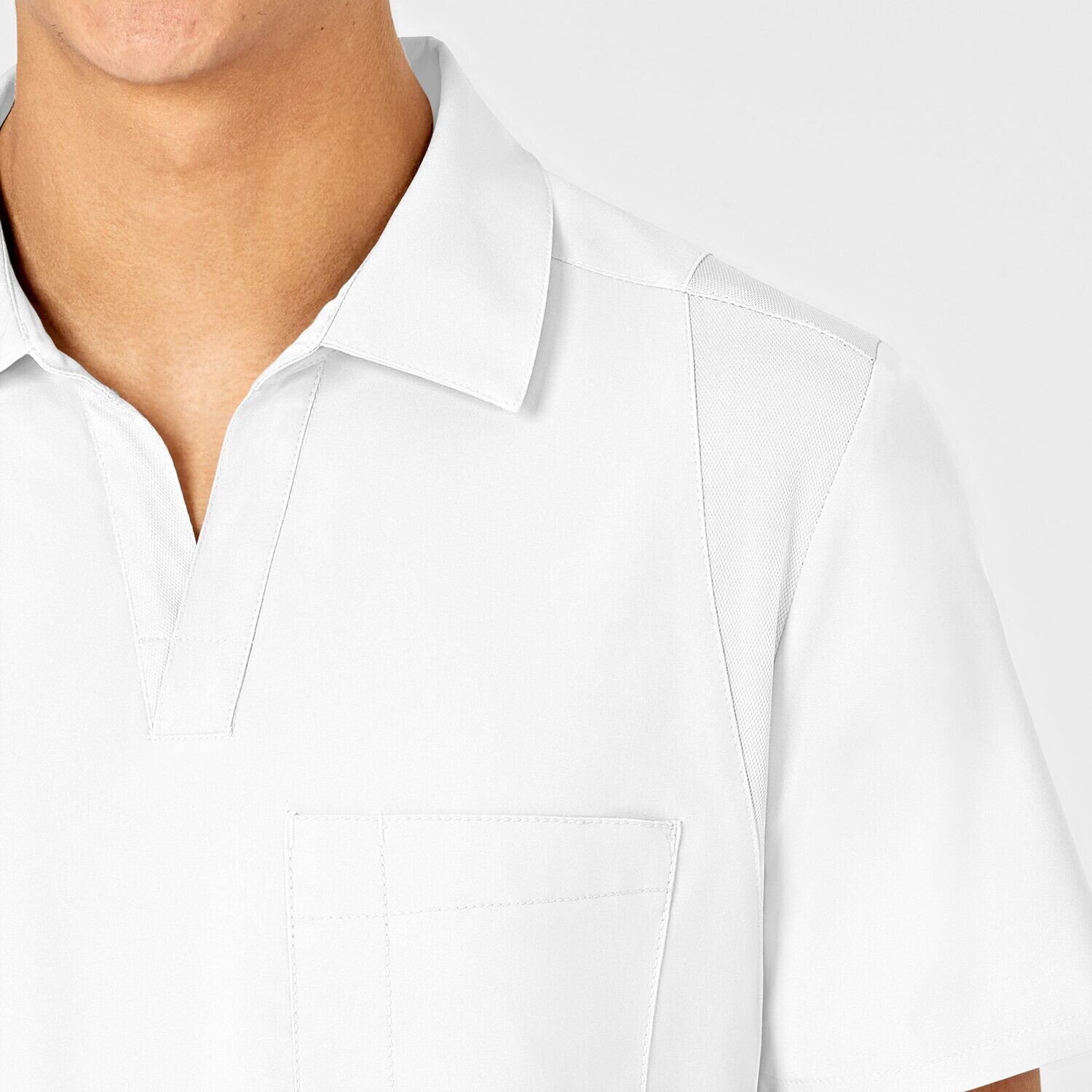 Casacca uomo 6055 scollo a V polo white