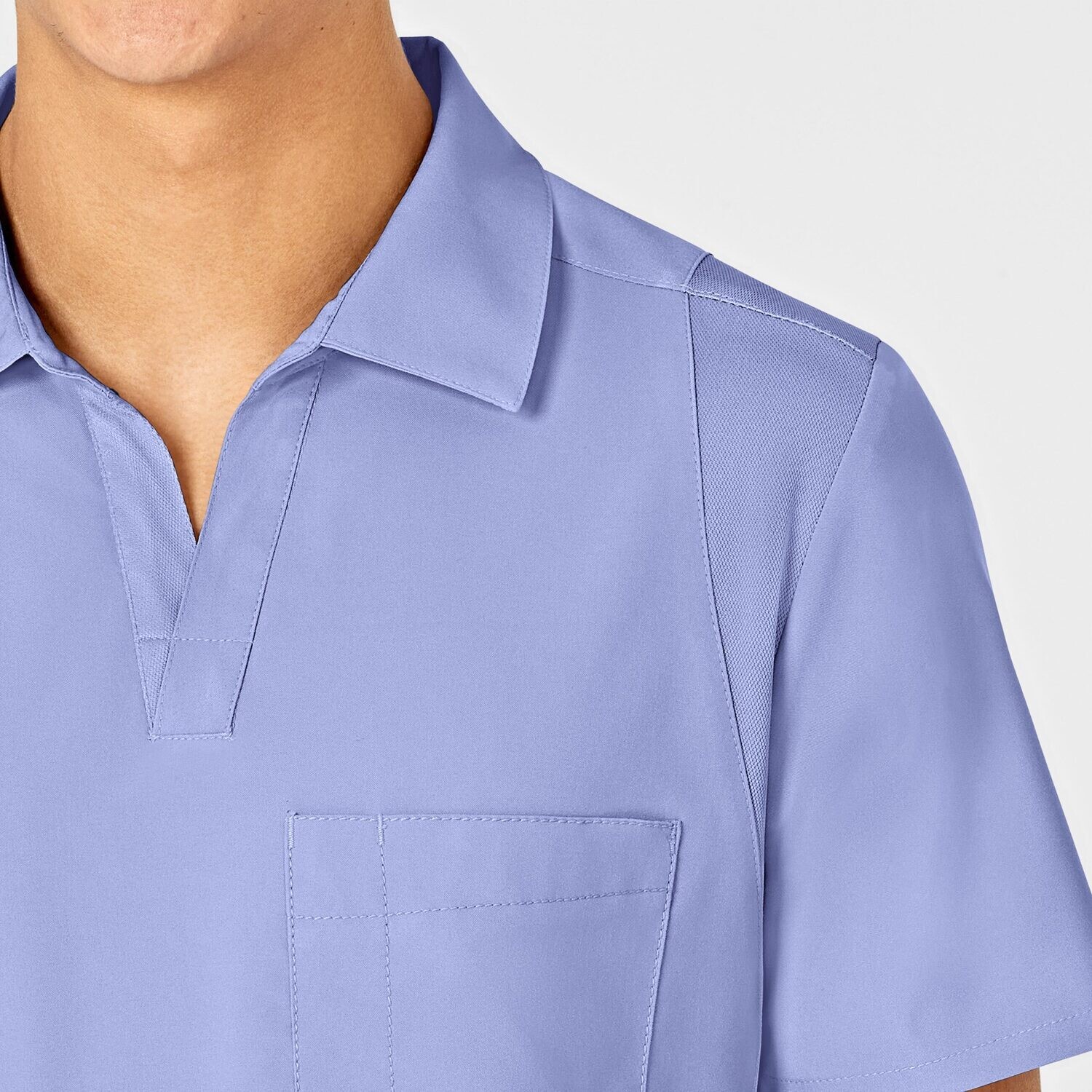 Casacca uomo 6055 scollo a V polo ceil blue