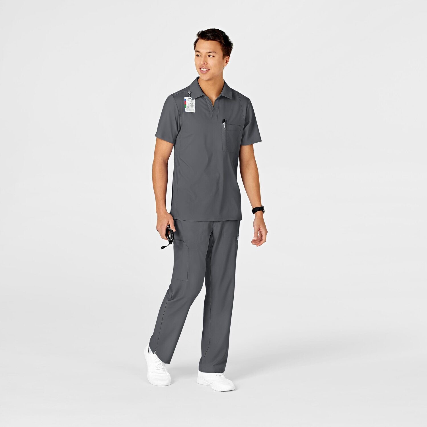 Casacca uomo 6055 scollo a V polo pewter
