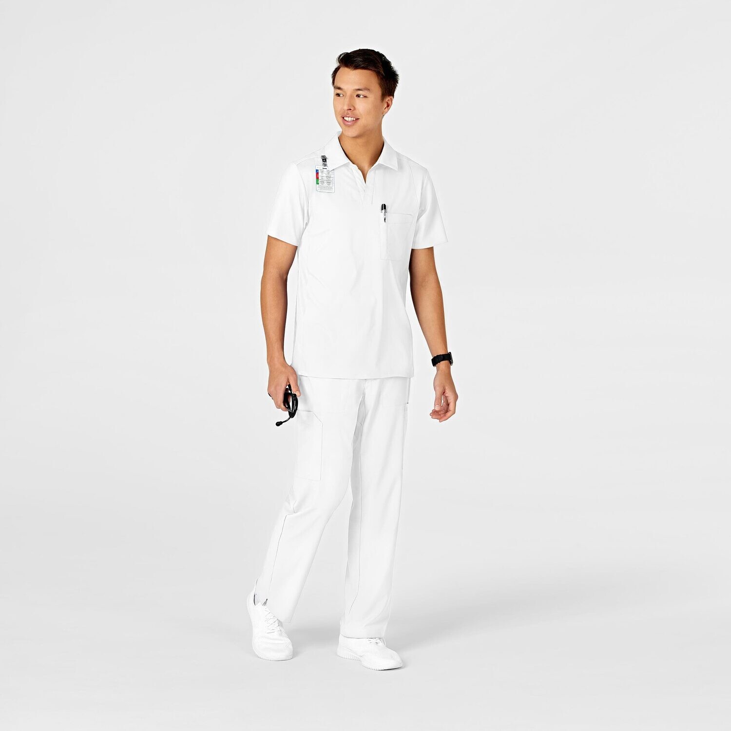 Casacca uomo 6055 scollo a V polo white