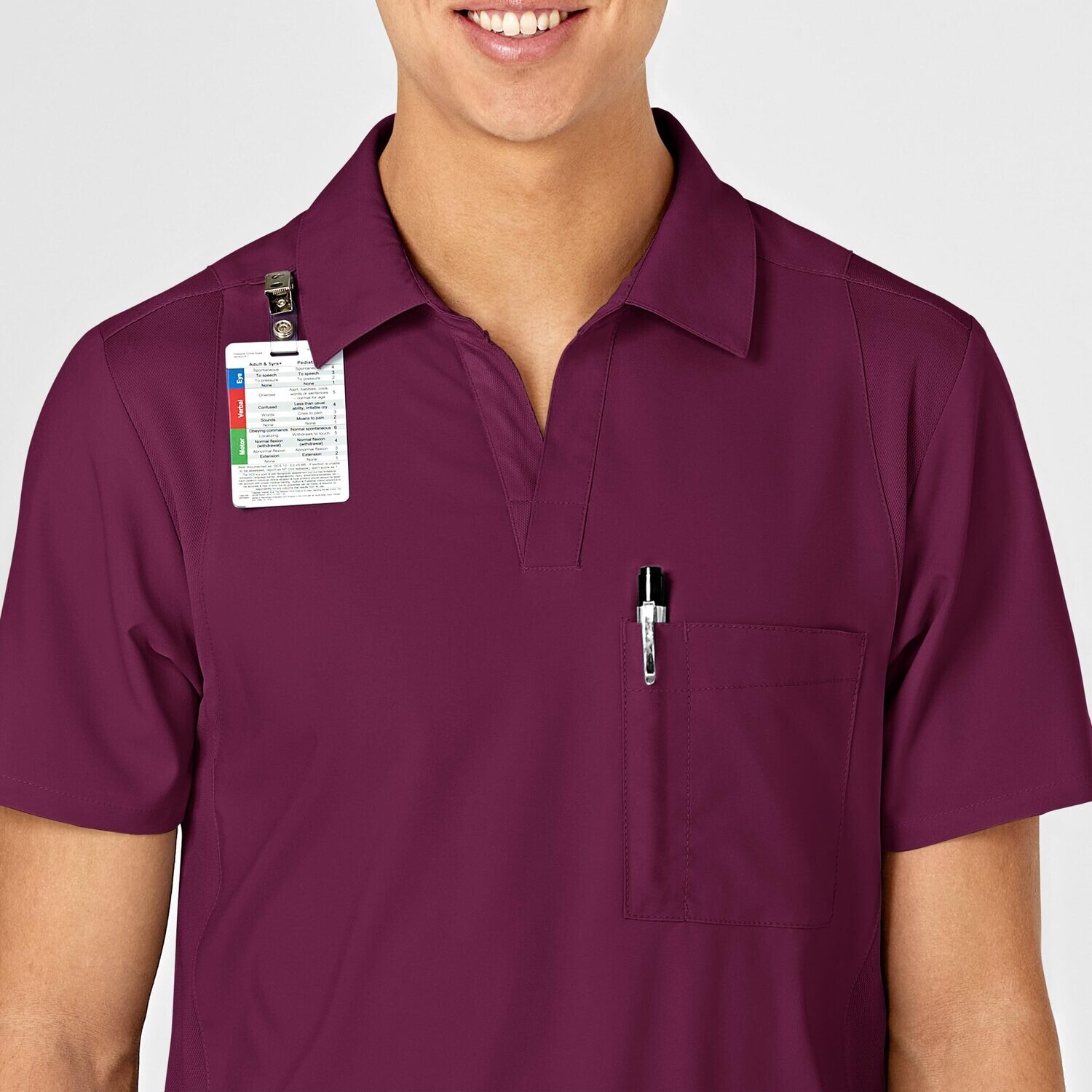 Casacca uomo 6055 scollo a V polo wine