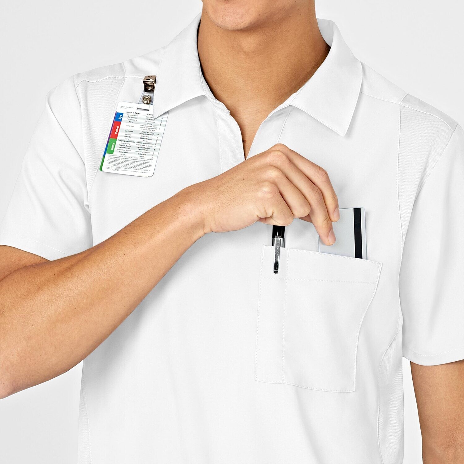Casacca uomo 6055 scollo a V polo white