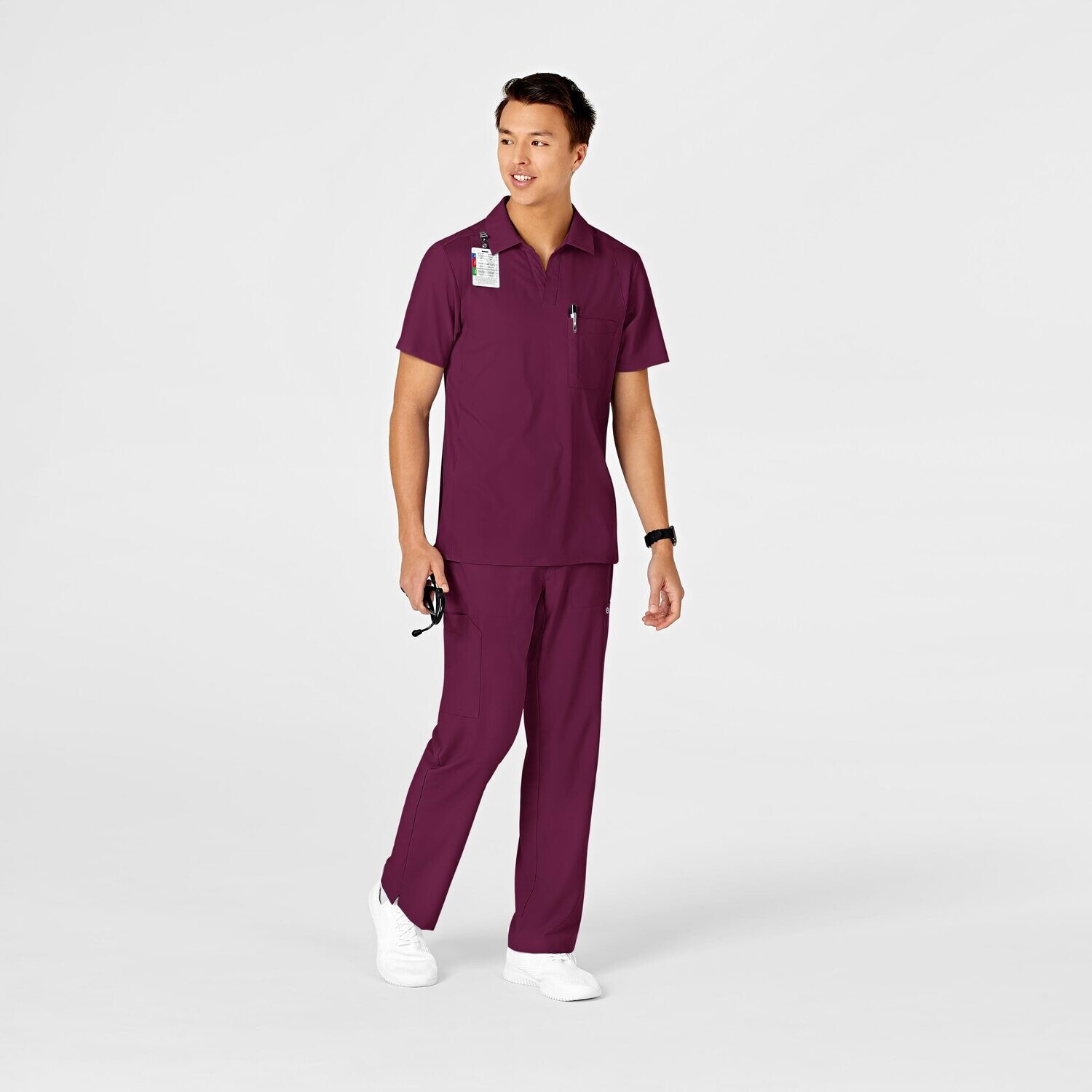 Casacca uomo 6055 scollo a V polo wine