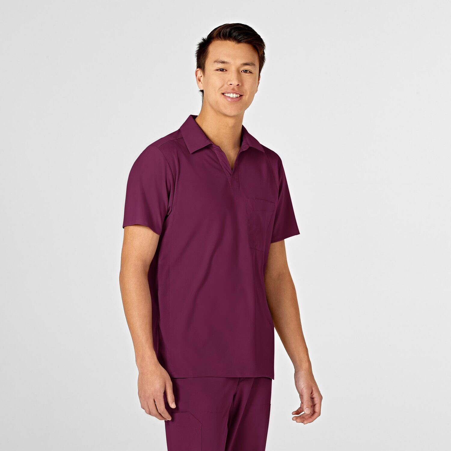 Casacca uomo 6055 scollo a V polo wine