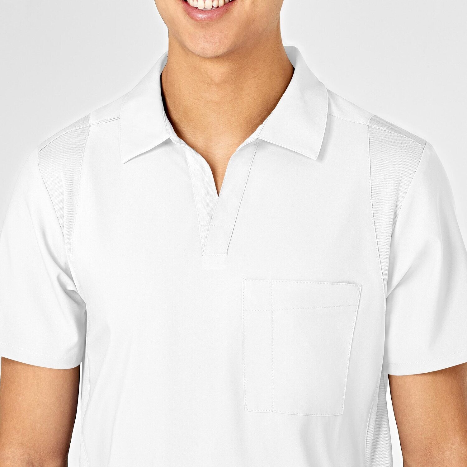 Casacca uomo 6055 scollo a V polo white