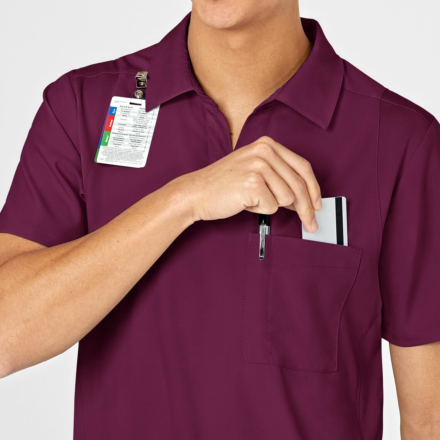 Casacca uomo 6055 scollo a V polo wine