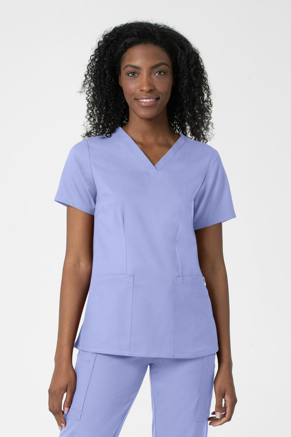 Casacca donna 6122 scollo a V ceil blue