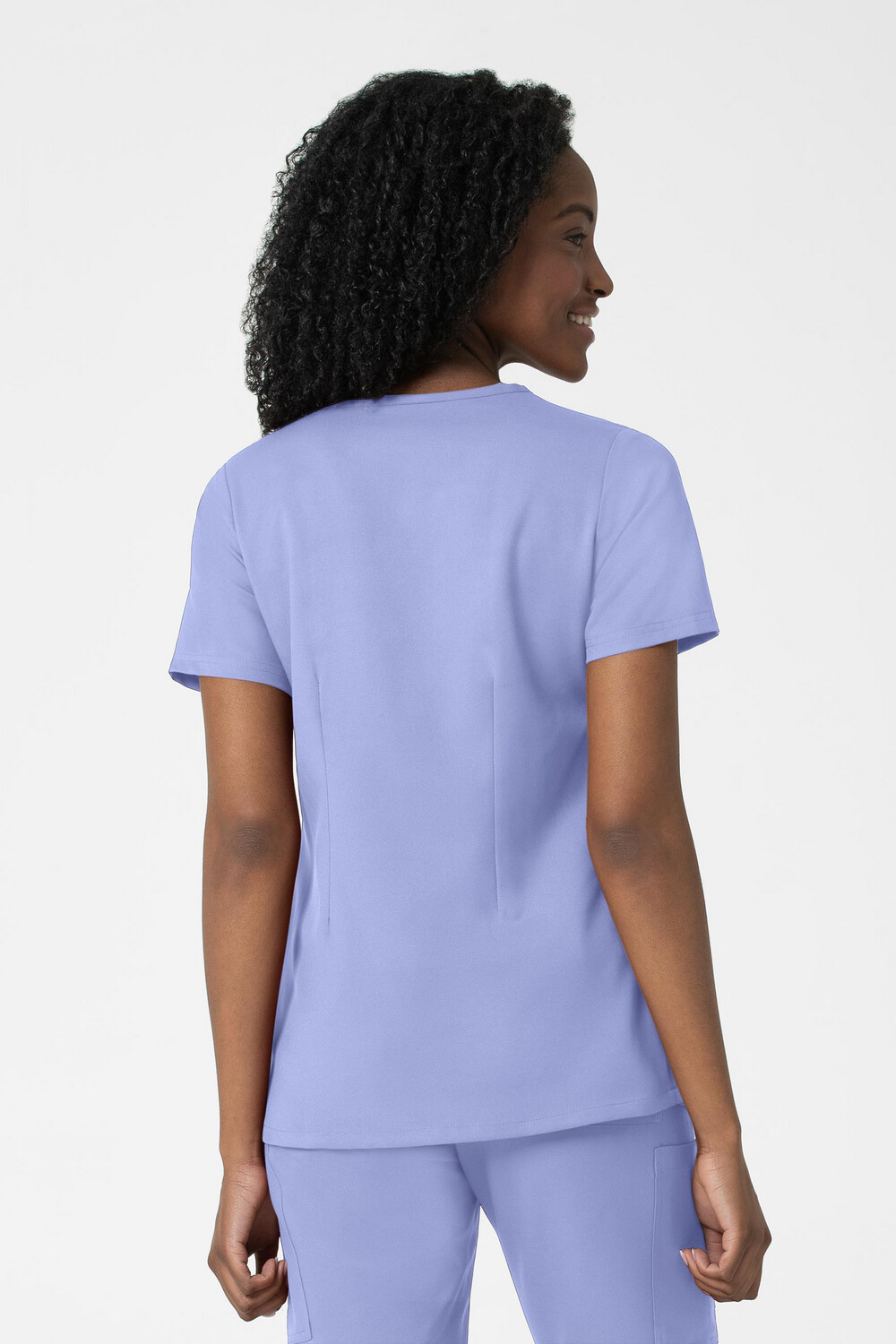Casacca donna 6122 scollo a V ceil blue