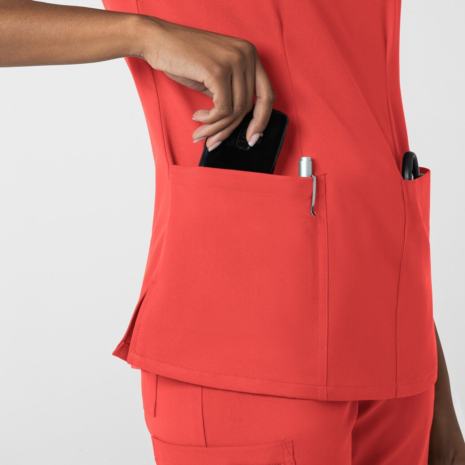 Casacca donna 6122 scollo a V cherry tomato