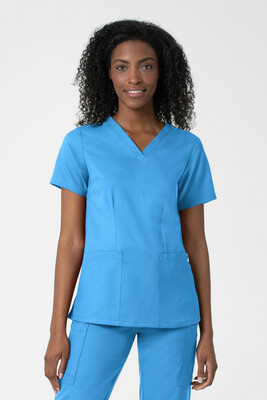 Casacca donna 6122 scollo a V malibu blue