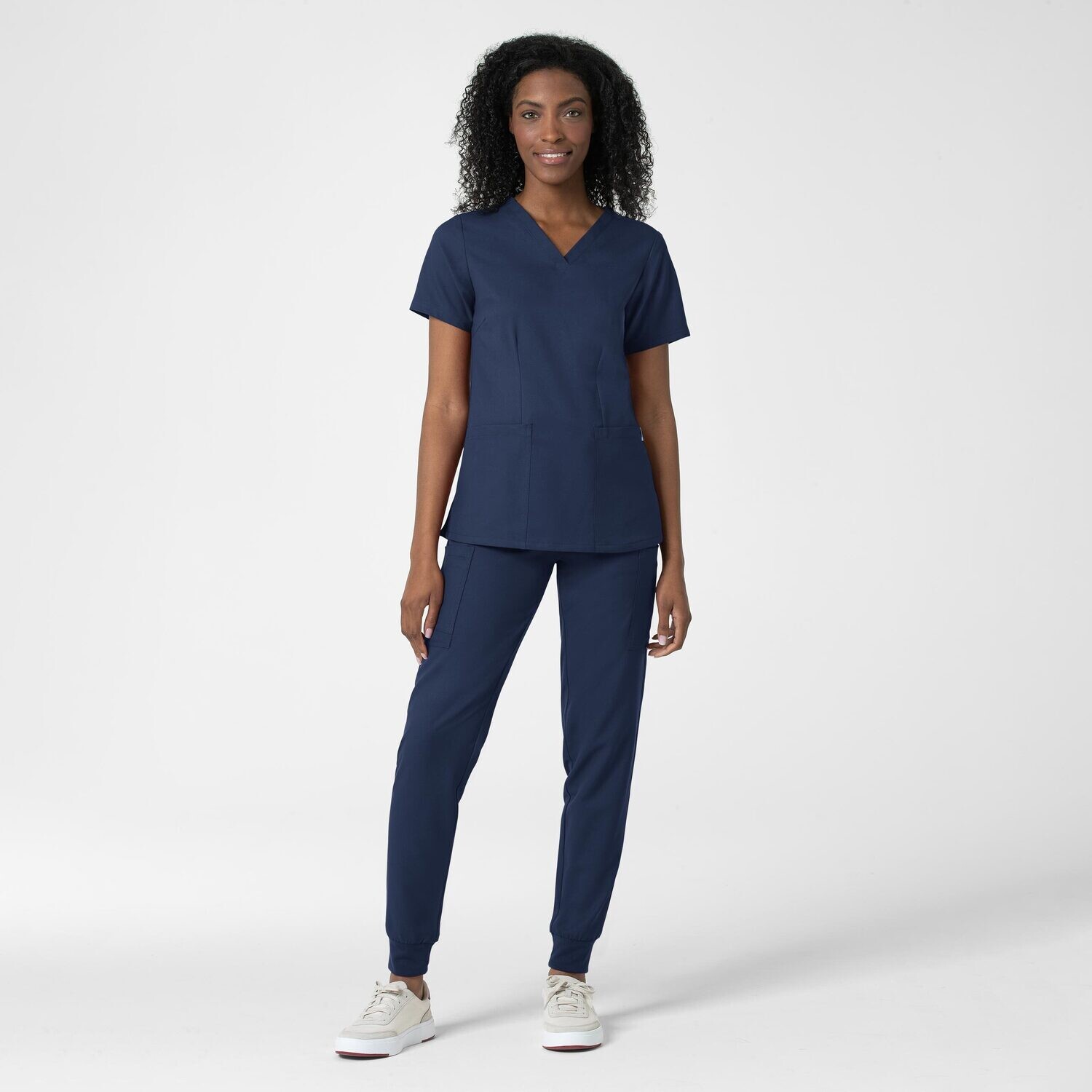 Casacca donna 6122 scollo a V navy blue