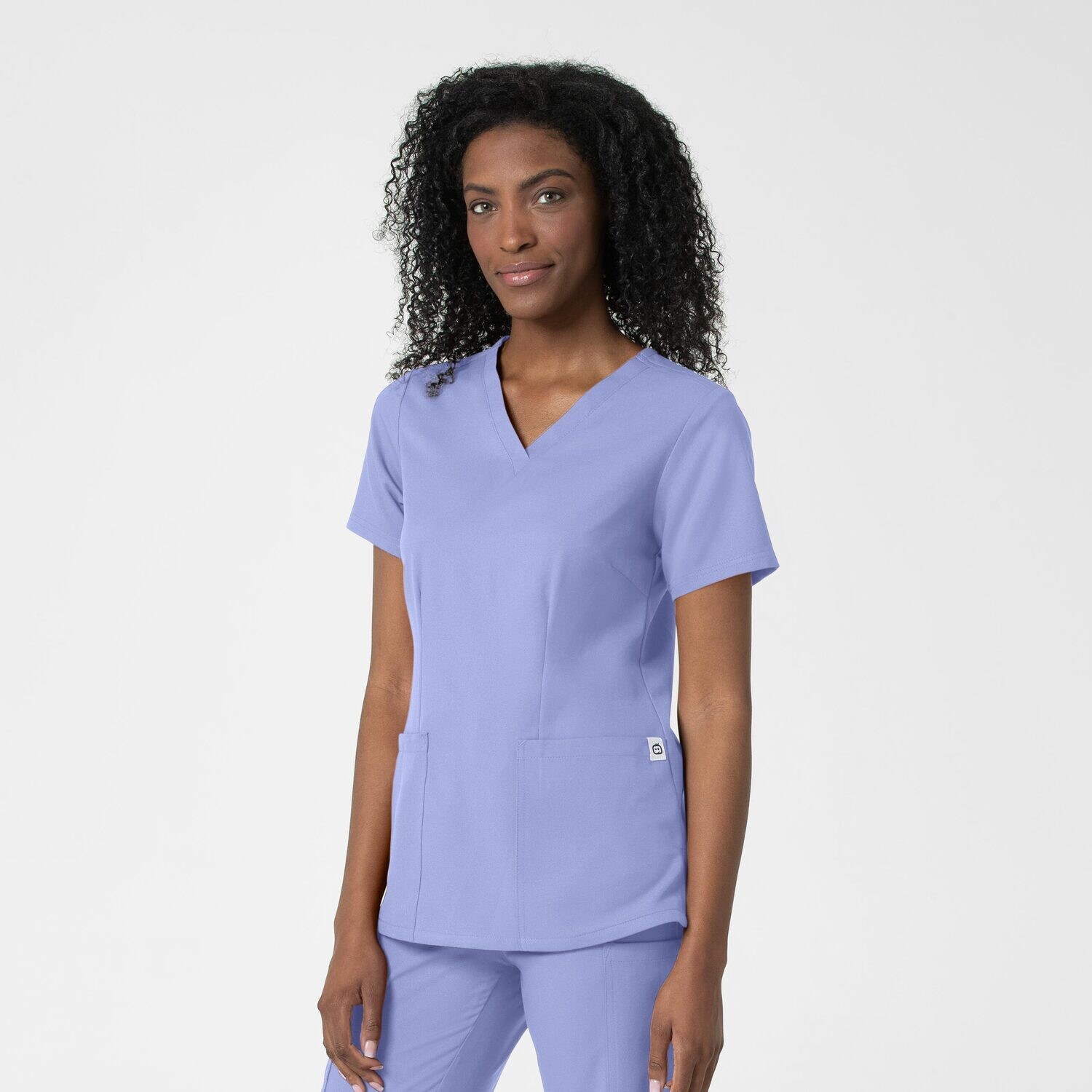 Casacca donna 6122 scollo a V ceil blue