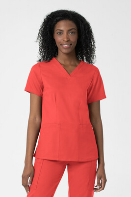 Casacca donna 6122 scollo a V cherry tomato