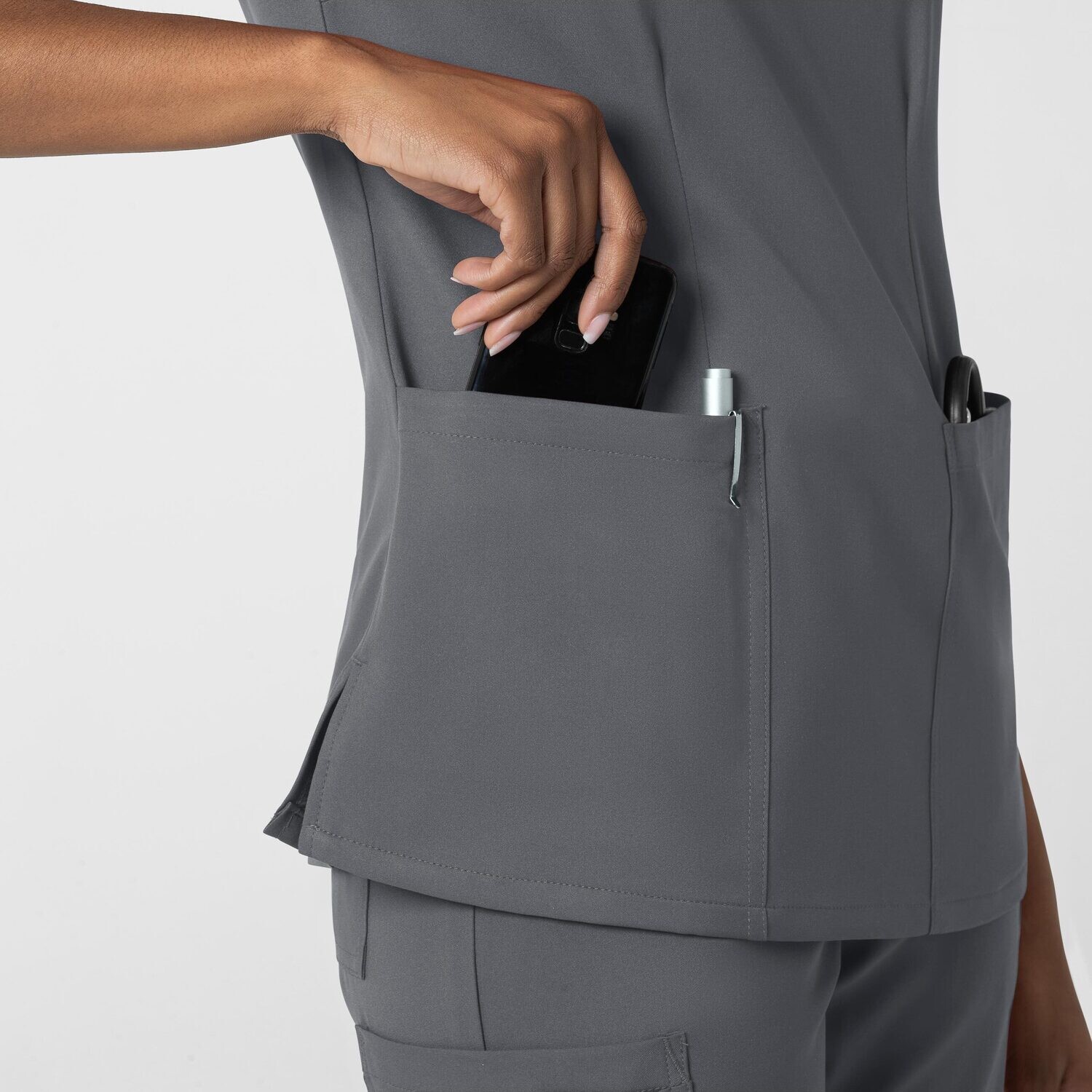 Casacca donna 6122 scollo a V pewter