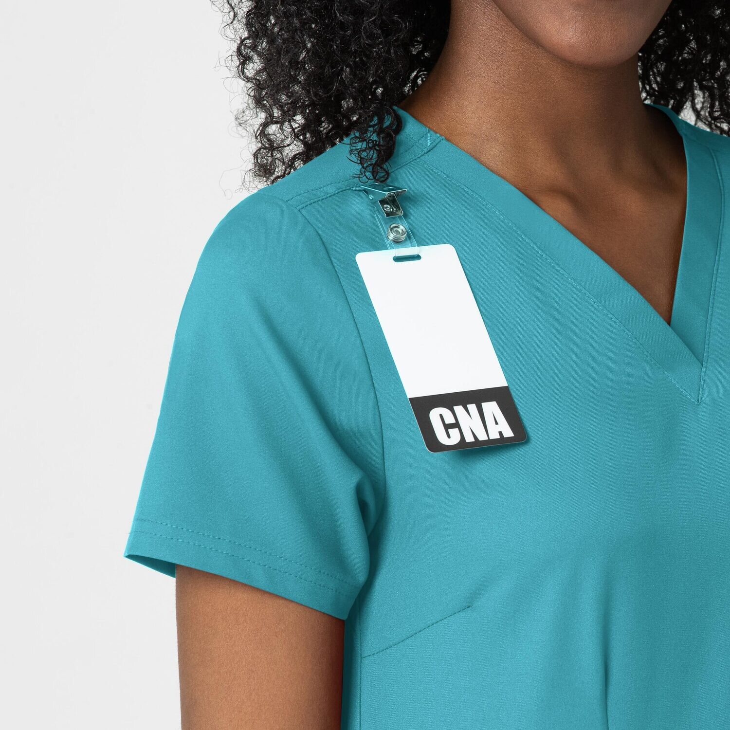 Casacca donna 6122 scollo a V teal blue