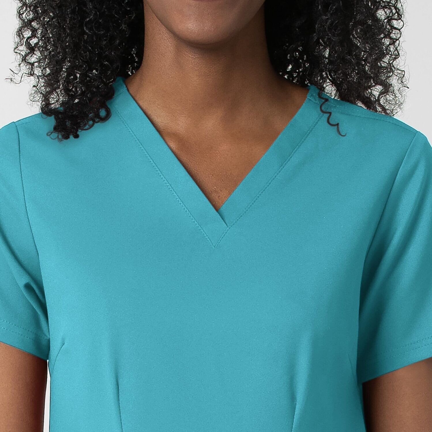 Casacca donna 6122 scollo a V teal blue