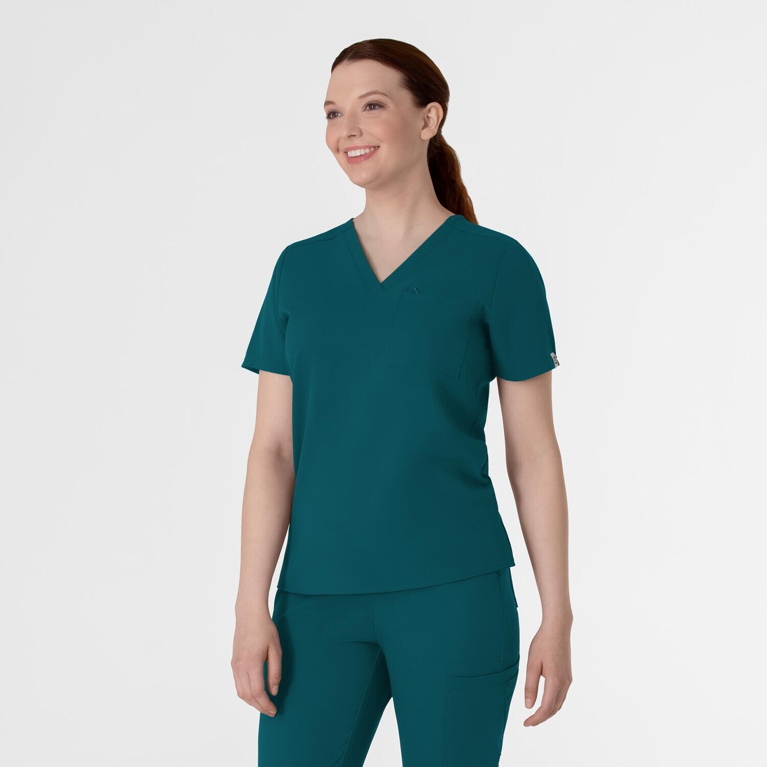 Casacca donna 6222 scollo a V caribbean blue