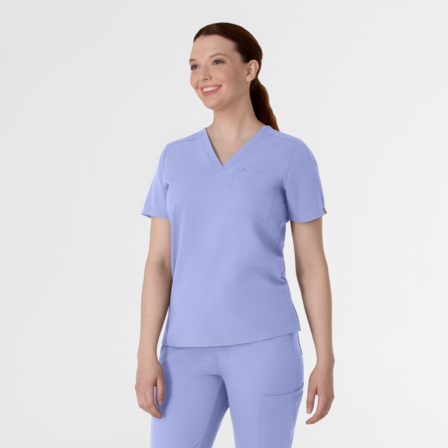 Casacca donna 6222 scollo a V ceil blue