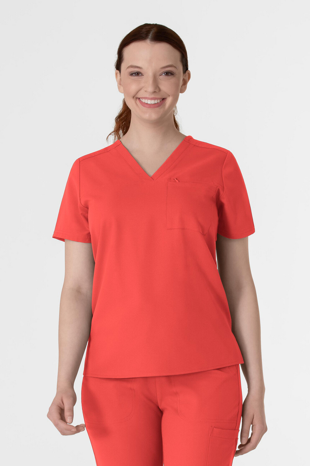 Casacca donna 6222 scollo a V cherry tomato