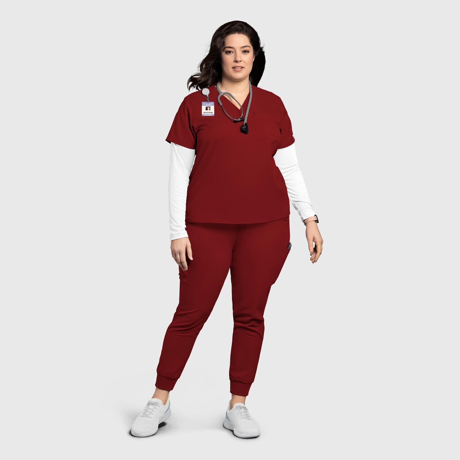 Casacca donna 6222 scollo a V burgundy