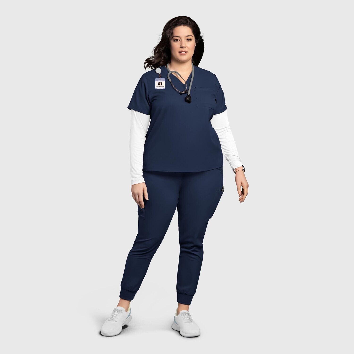 Casacca donna 6222 scollo a V navy blue