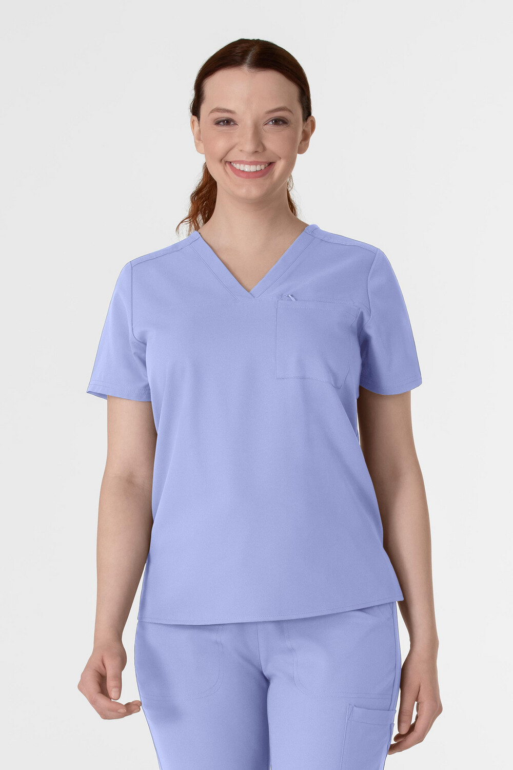 Casacca donna 6222 scollo a V ceil blue