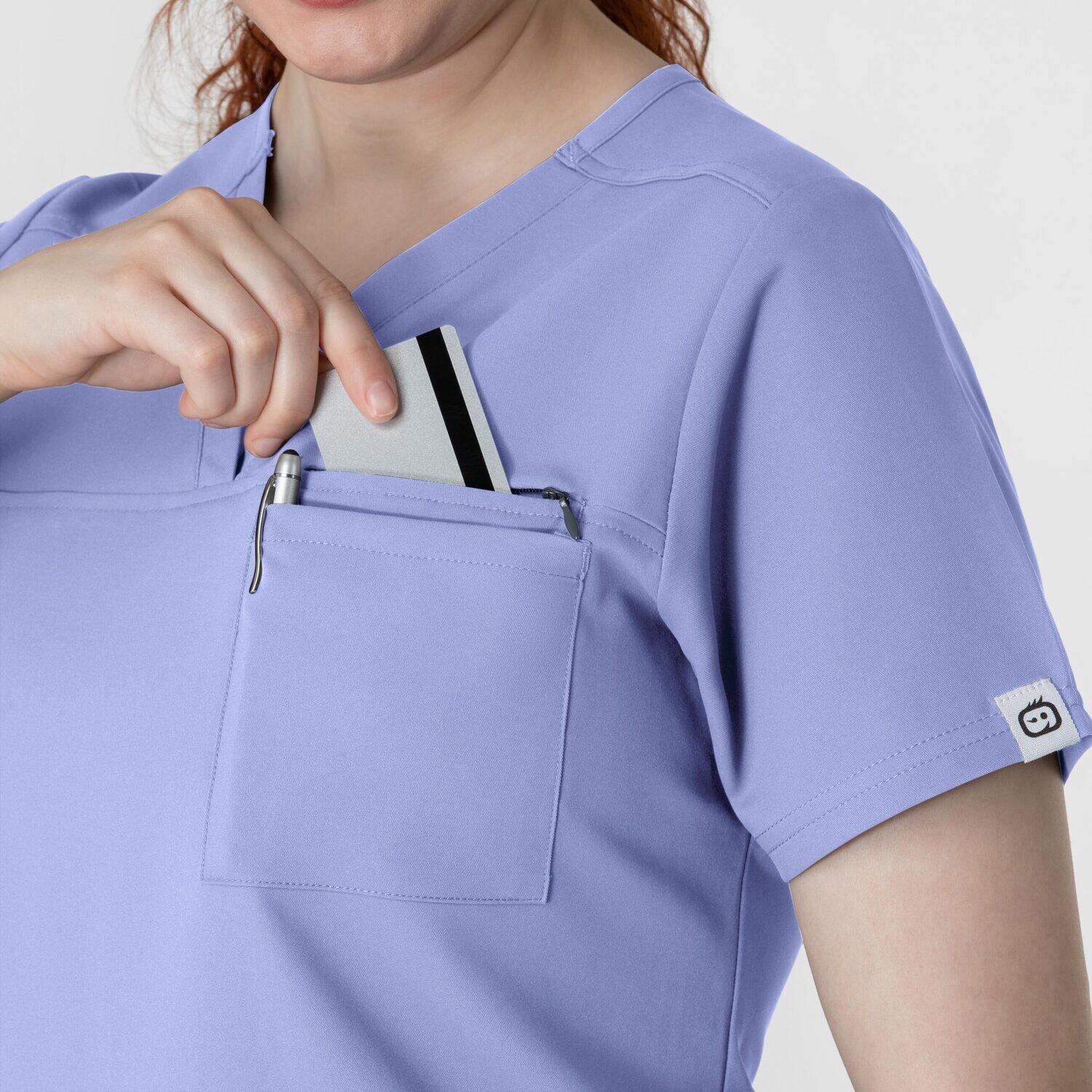 Casacca donna 6222 scollo a V ceil blue